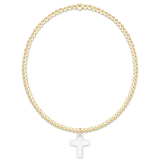Classic Gold 2mm Bracelet - Blessed Crystal Charm