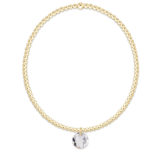 Classic Gold 2mm Bracelet - Reflection Small Charm 4