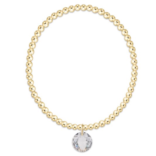 Classic Gold 3mm Bracelet - Reflection Charm 4