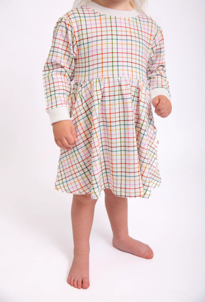 Sweatshirt Dress-AJ Plaid