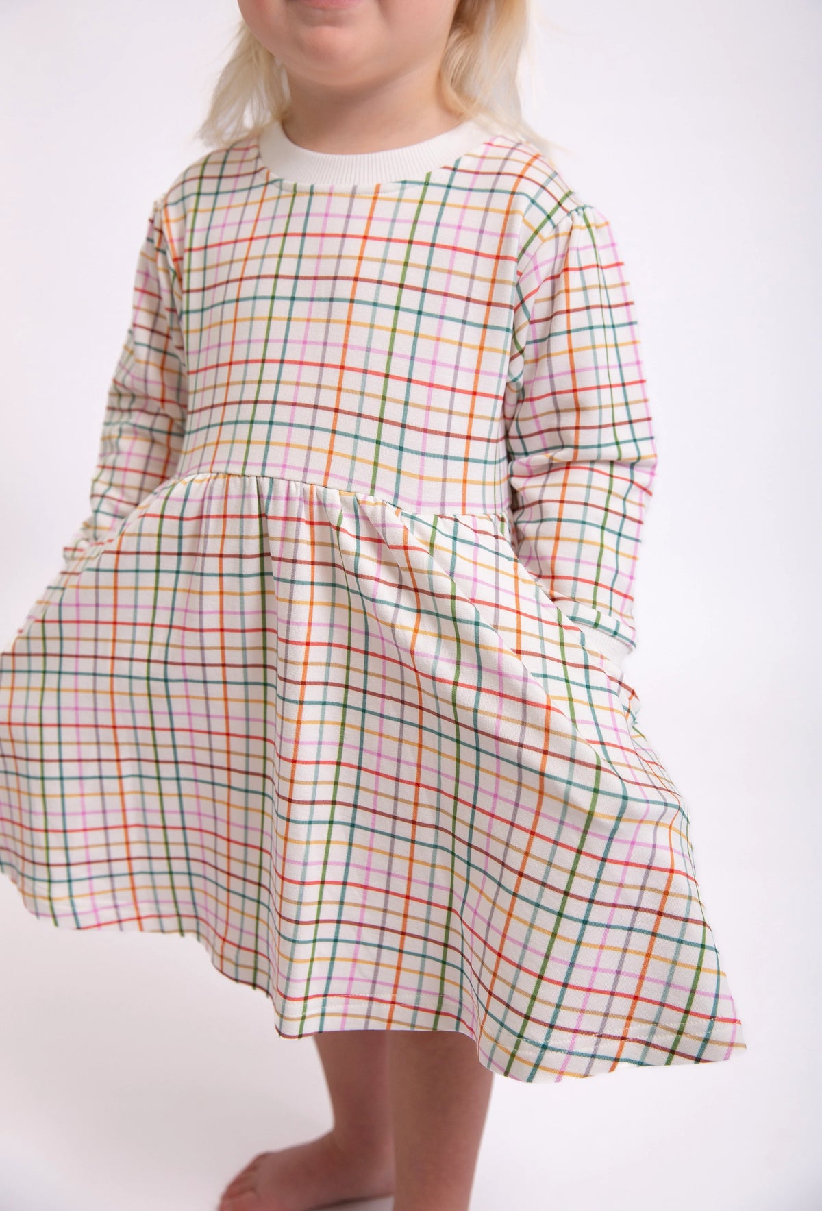 Sweatshirt Dress-AJ Plaid