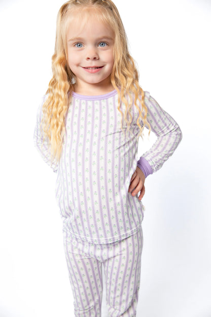 LS Shirt/Pants PJs - Lilac Buds