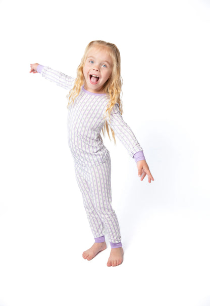 LS Shirt/Pants PJs - Lilac Buds