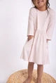 3/4 Sleeve Dress-Pink Stripes
