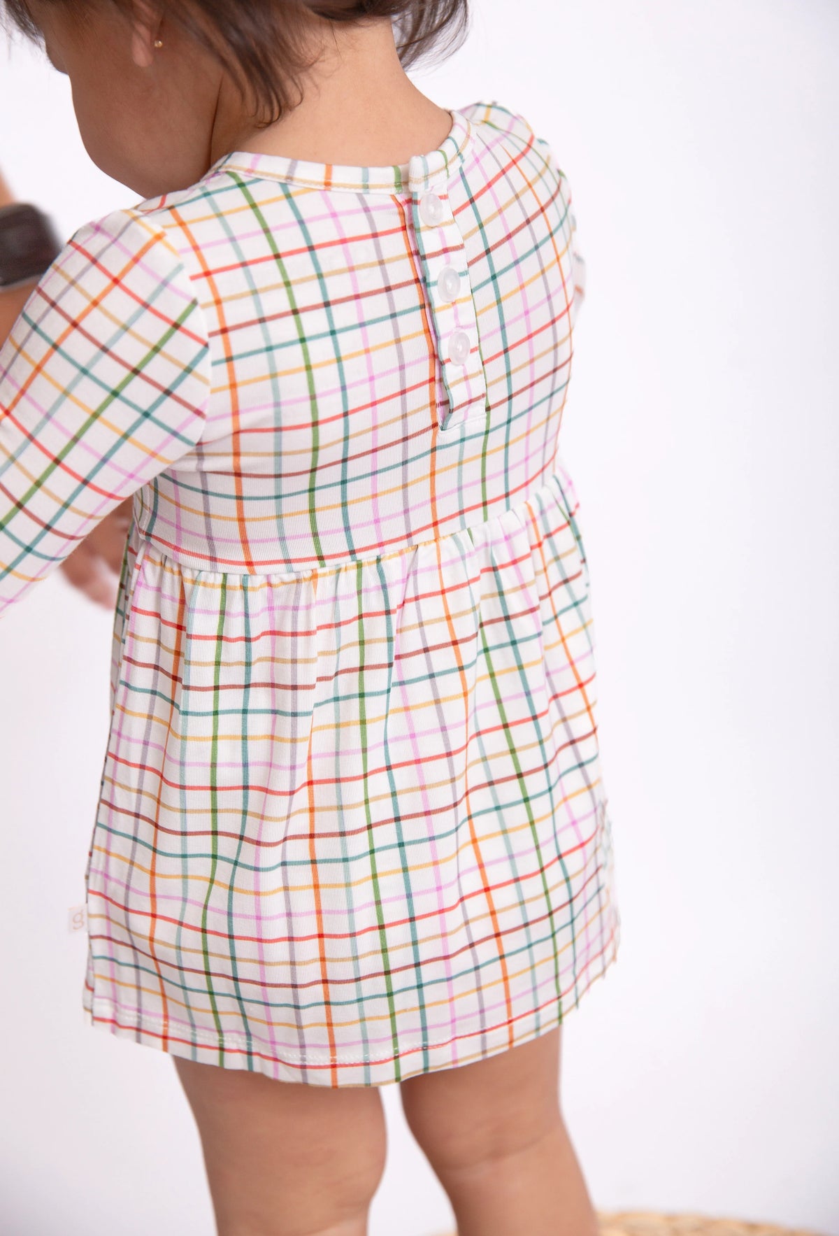 LS Bodysuit Dress-AJ Plaid