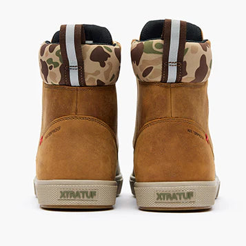 Men's Leather Lace Ankle Deck Boots - Tan and Green