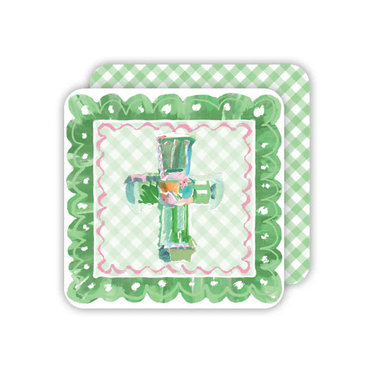 Green Cross Square Coaster