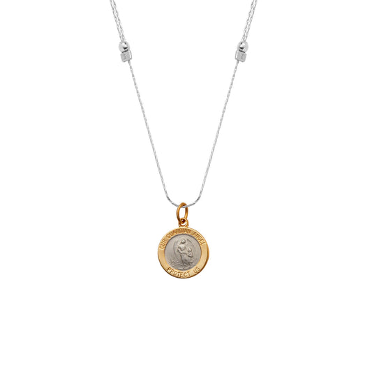 Guardian Angel Chain Slider Necklace - Silver