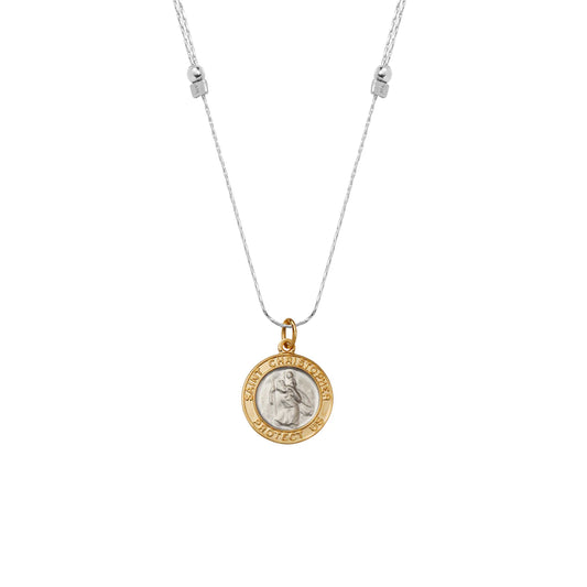 Saint Christopher Protection Chain Slider Necklace