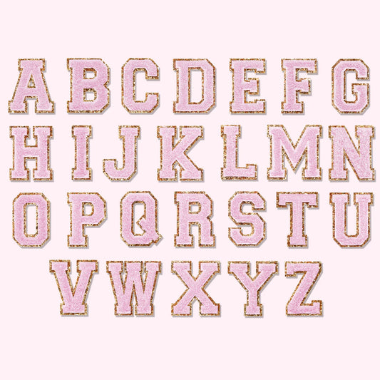 Glitter Varsity Letter Patch - Lilac