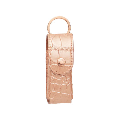 The Smooch Lipstick Holder - Solid Rose Gold Croc-Embossed