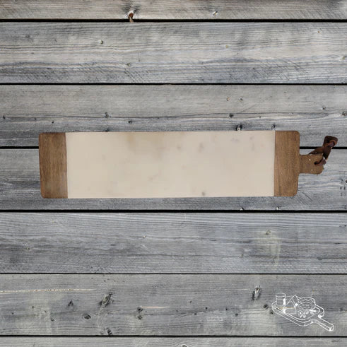 Long Wood Marble Serving Board