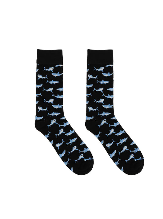Men's Bamboo Crew Socks - Sharks