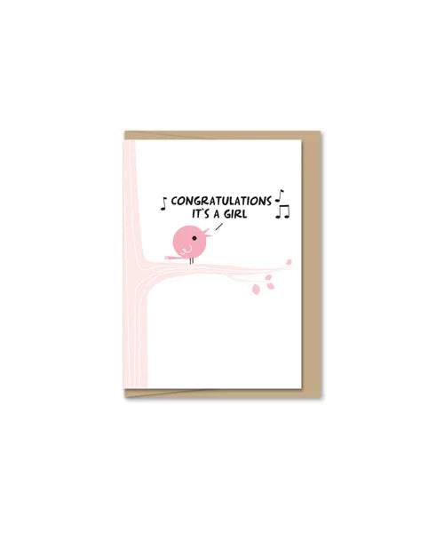 Mini Greeting Card - Pink Girl