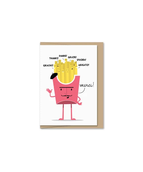Mini Greeting Card - Merci Pomme Frites