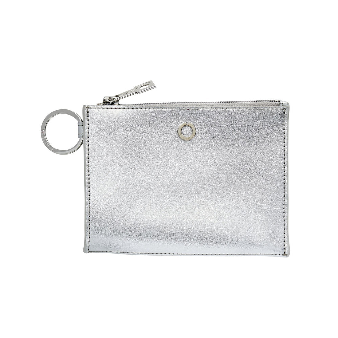 Keychain Wallet - Osssential Silver Leather Card Holder