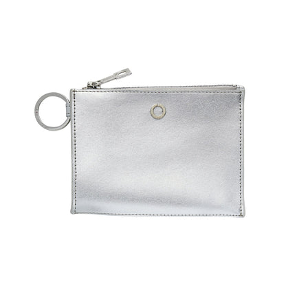 Keychain Wallet - Osssential Silver Leather Card Holder