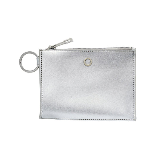 Keychain Wallet - Osssential Silver Leather Card Holder