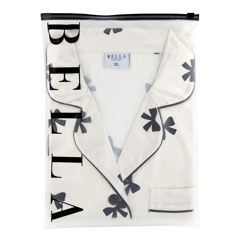 PJ Pants Set - Ivory with Black Bows - XL