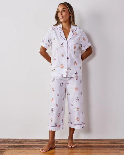 Halloween Hounds Short Sleeve Top And Cropped Pants Set - Medium