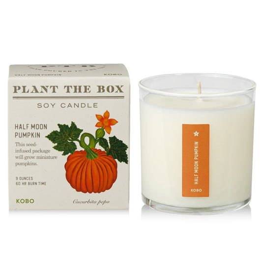 Half Moon Pumpkin Plant the Box Candle