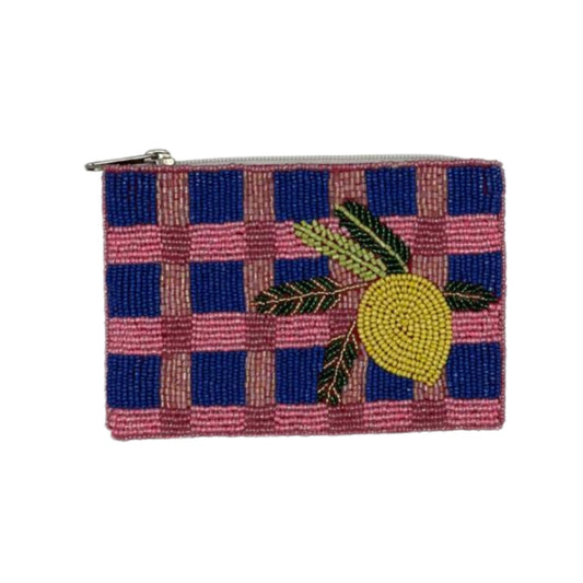 Beaded Coin Wallet - Lemon