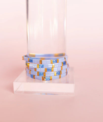 Glass Tile Bracelet - Cornflower