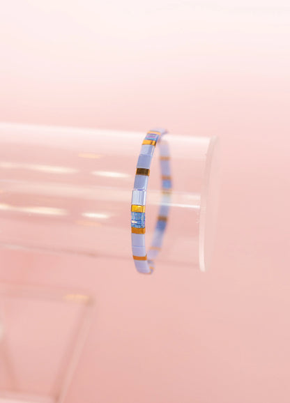 Glass Tile Bracelet - Cornflower