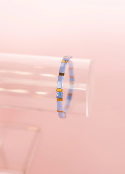 Glass Tile Bracelet - Cornflower