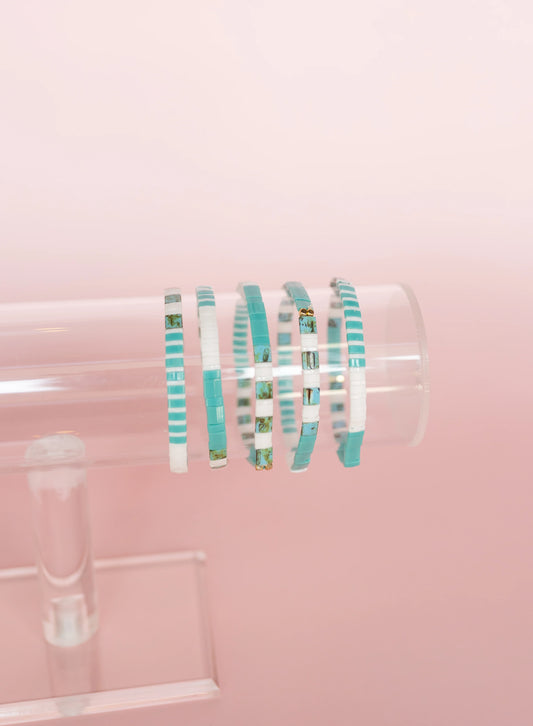 Glass Tile Bracelet - Teal