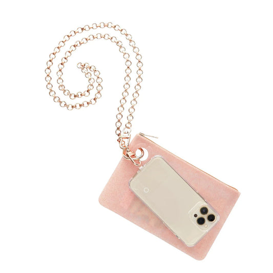 Phone Crossbody with Rose Gold Metal Chain - Hands-Free Phone Chain