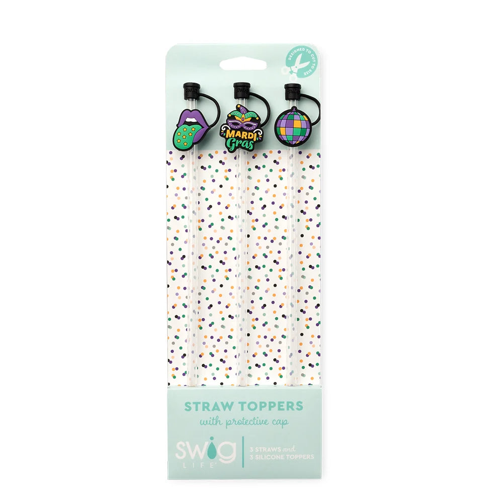 Straw Topper Set - Mardi Gras Party