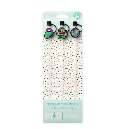 Straw Topper Set - Mardi Gras Party