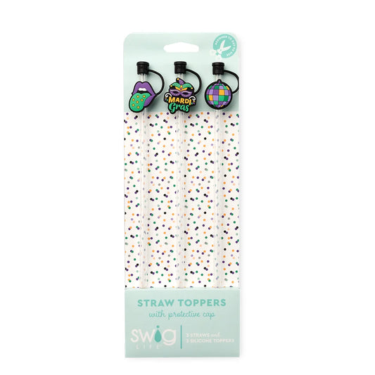 Straw Topper Set - Mardi Gras Party