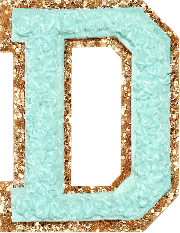 Glitter Varsity Letter Patch - Cotton Candy