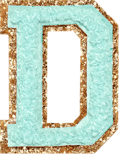 Glitter Varsity Letter Patch - Cotton Candy