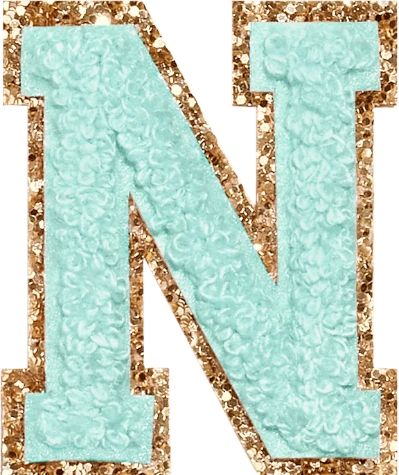 Glitter Varsity Letter Patch - Cotton Candy