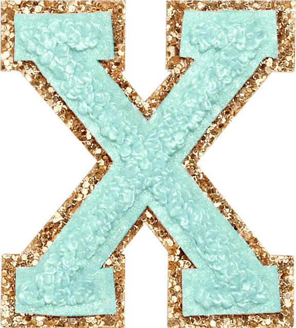 Glitter Varsity Letter Patch - Cotton Candy