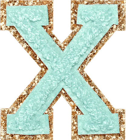 Glitter Varsity Letter Patch - Cotton Candy
