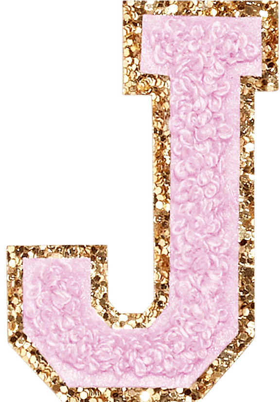 Glitter Varsity Letter Patch - Lilac