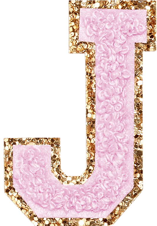 Glitter Varsity Letter Patch - Lilac