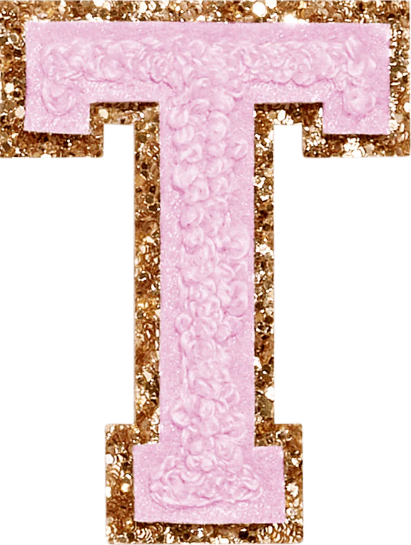 Glitter Varsity Letter Patch - Lilac