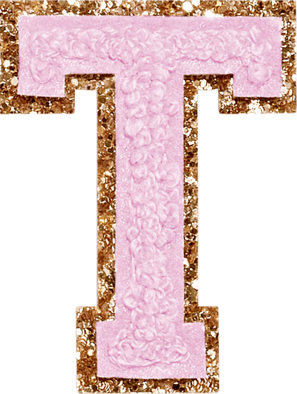 Glitter Varsity Letter Patch - Lilac