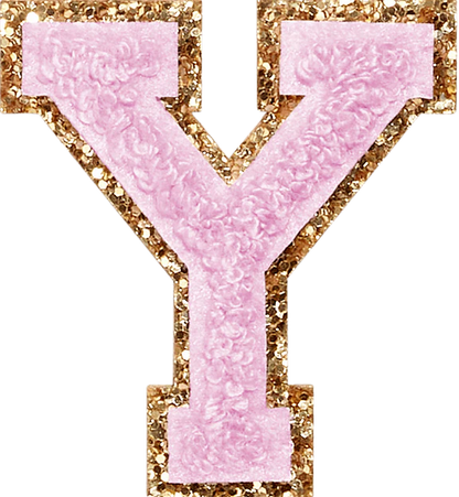 Glitter Varsity Letter Patch - Lilac