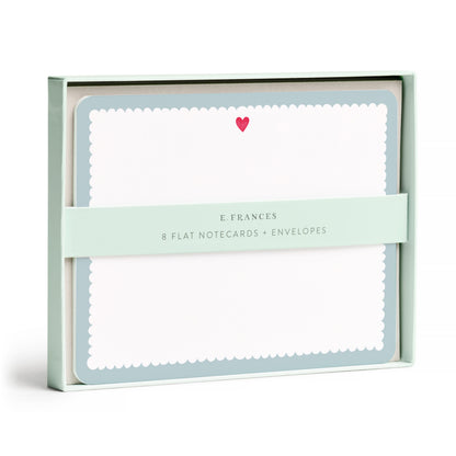 Flat Note Set - Scalloped Heart