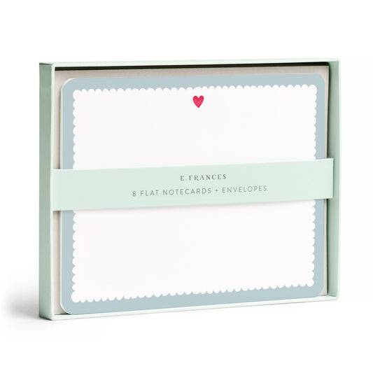 Flat Note Set - Scalloped Heart