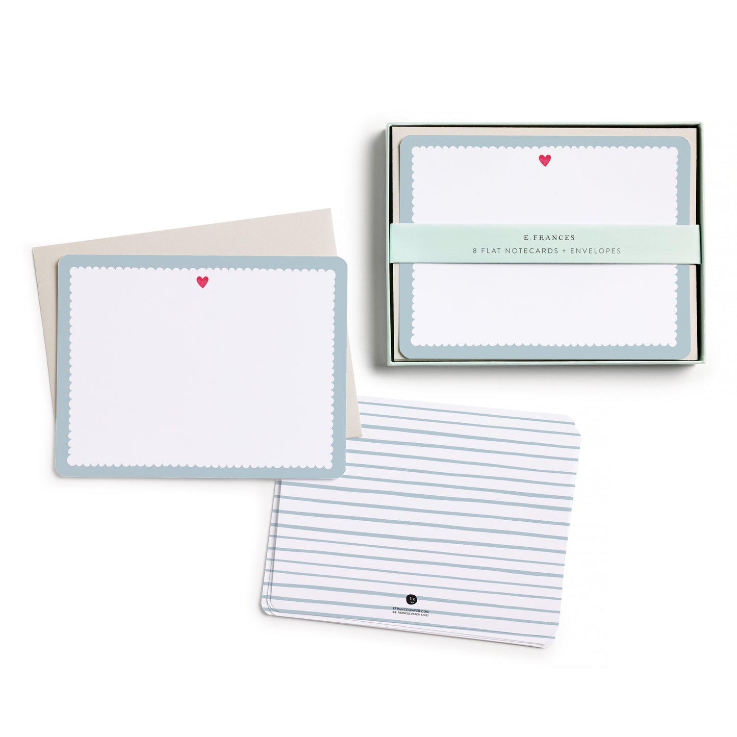 Flat Note Set - Scalloped Heart