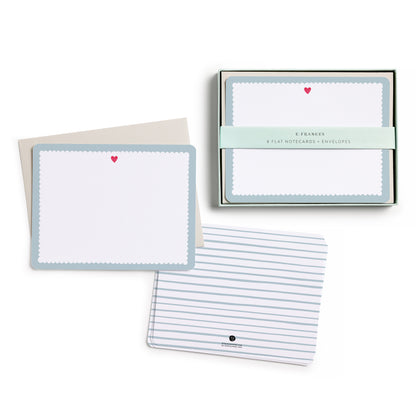 Flat Note Set - Scalloped Heart
