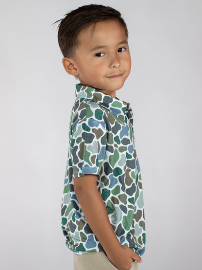 Short Sleeve Polo Shirt - Pebble Camo