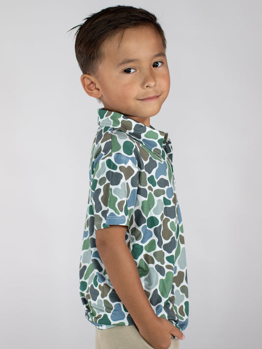 Short Sleeve Polo Shirt - Pebble Camo